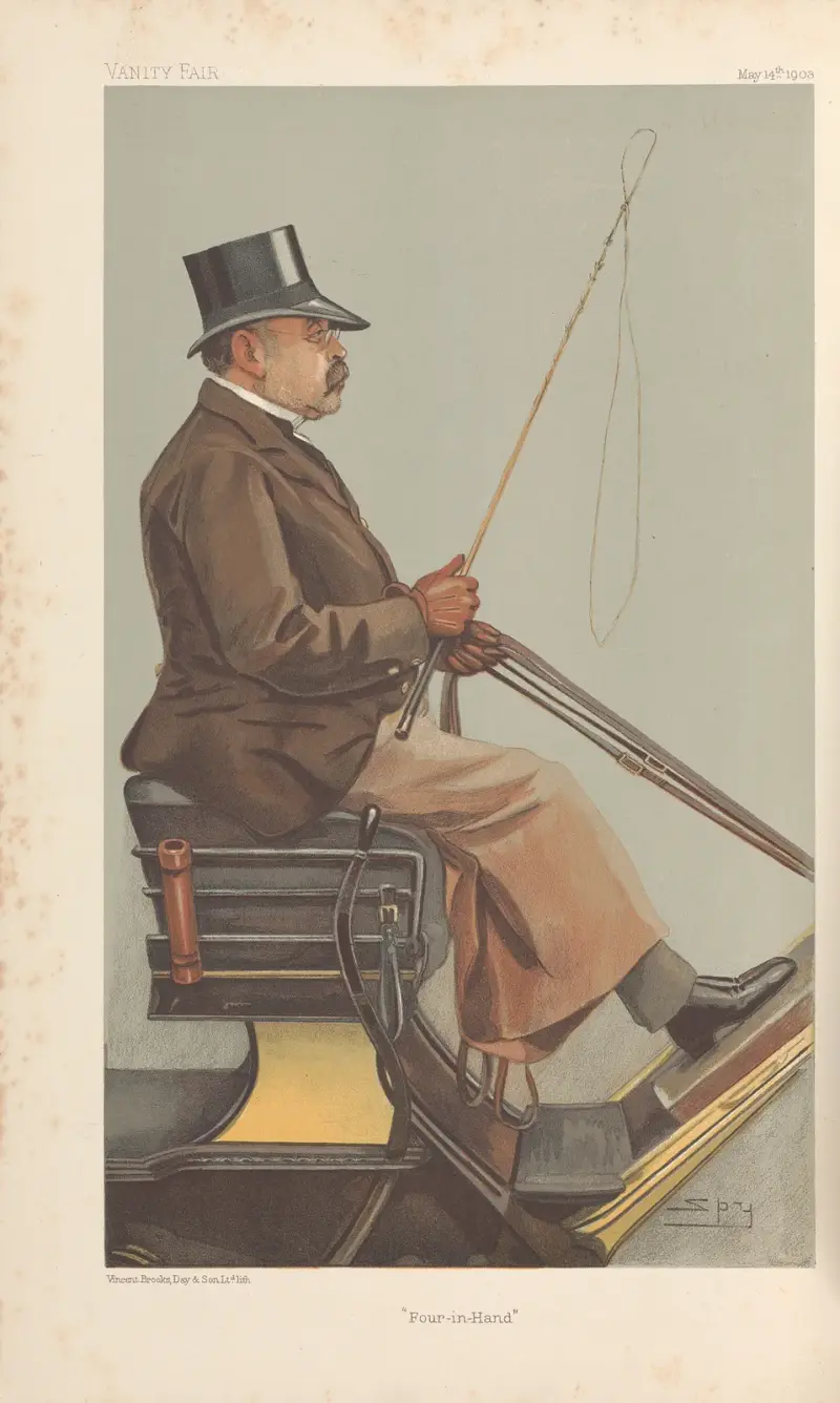 Sports, Miscellaneous; Carriages; ‘Four-in-hand’, Baron Adolph Wilhelm Deichman, May 14, 1903 av Leslie Matthew Ward