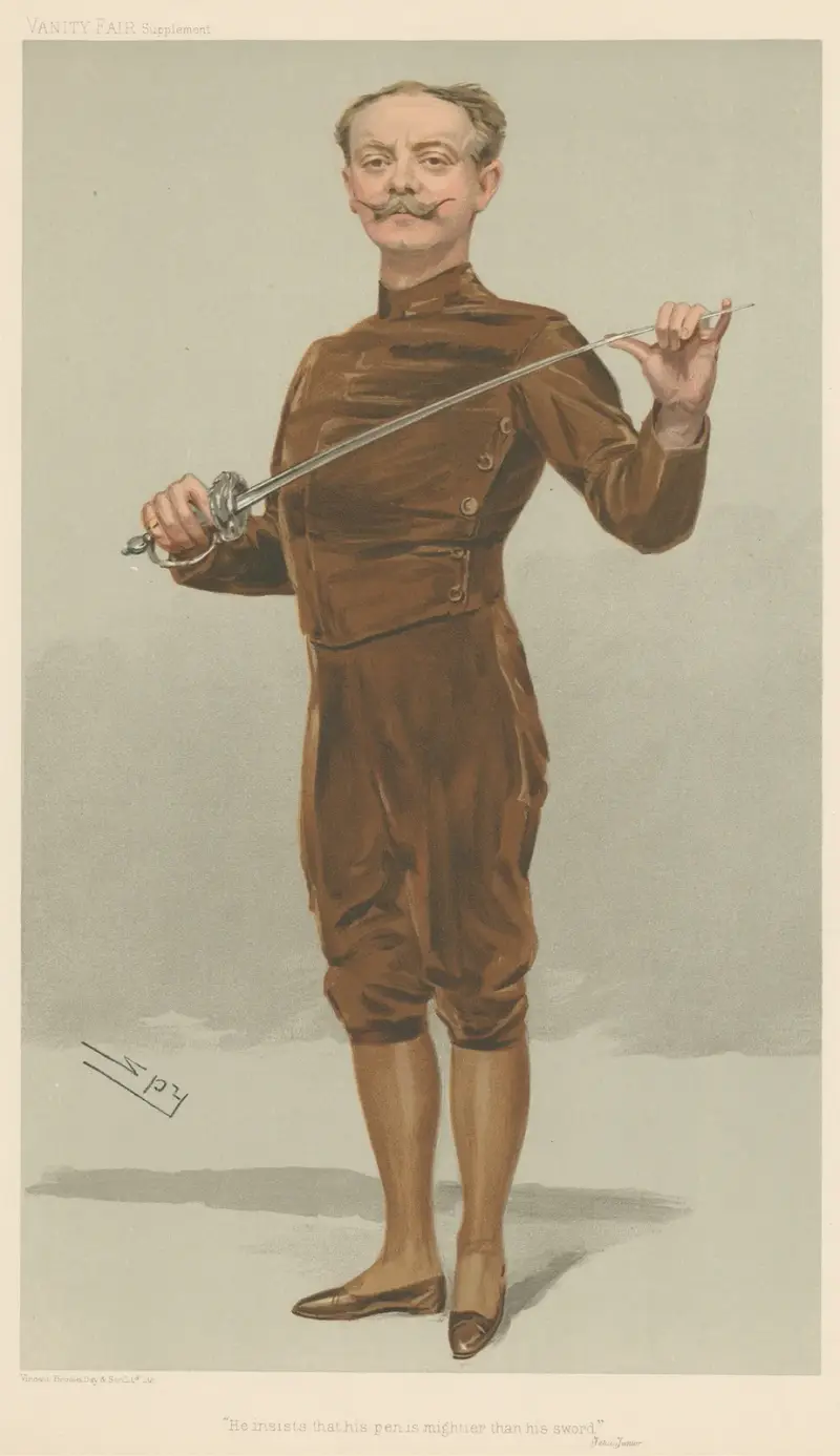 Sports, Miscellaneous; Fencing; ‘He insists that his Pen is Mightier than his Sword’, Mr. Egerton Castle av Leslie Matthew Ward