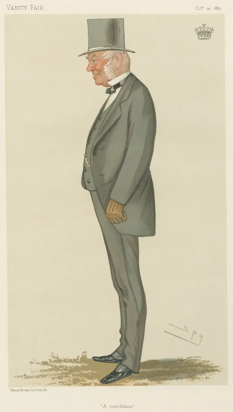 Sport und Verschiedenes; Sportsreiter; „Ein Kutscher“, der Earl of Macclesfield, 22. Oktober 1881 von Leslie Matthew Ward
