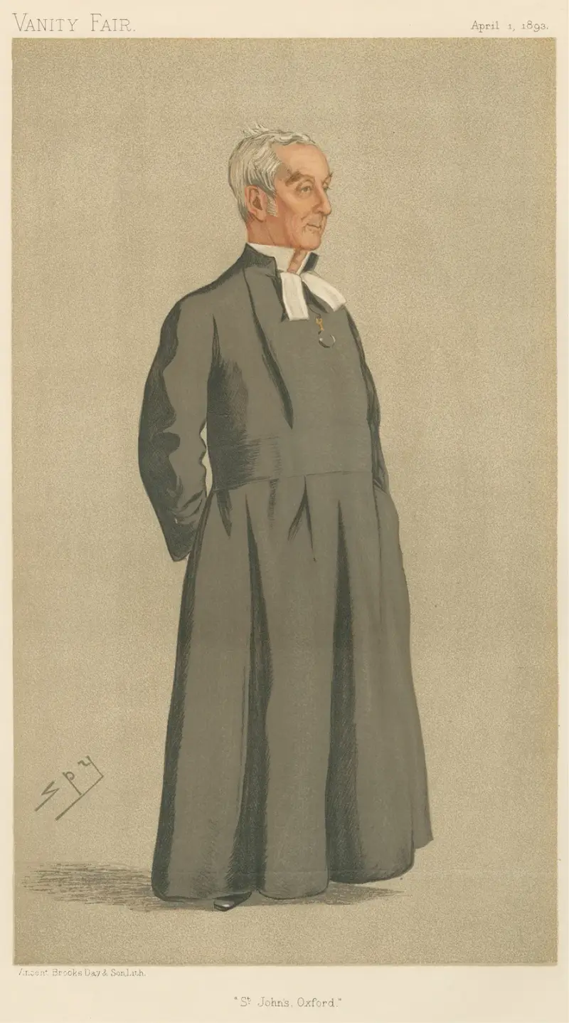 Lärare och rektorer; 'St. John's, Oxford', presidenten för St. John's College, Oxford, Dr. J. Bellamy, 1 april 1893 av Leslie Matthew Ward