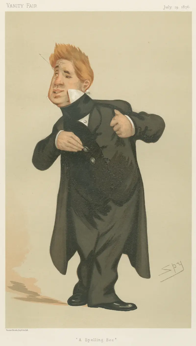Theatre; ‘A Spelling Bee’, Mr. John Laurence Toole, July 29, 1876 av Leslie Matthew Ward