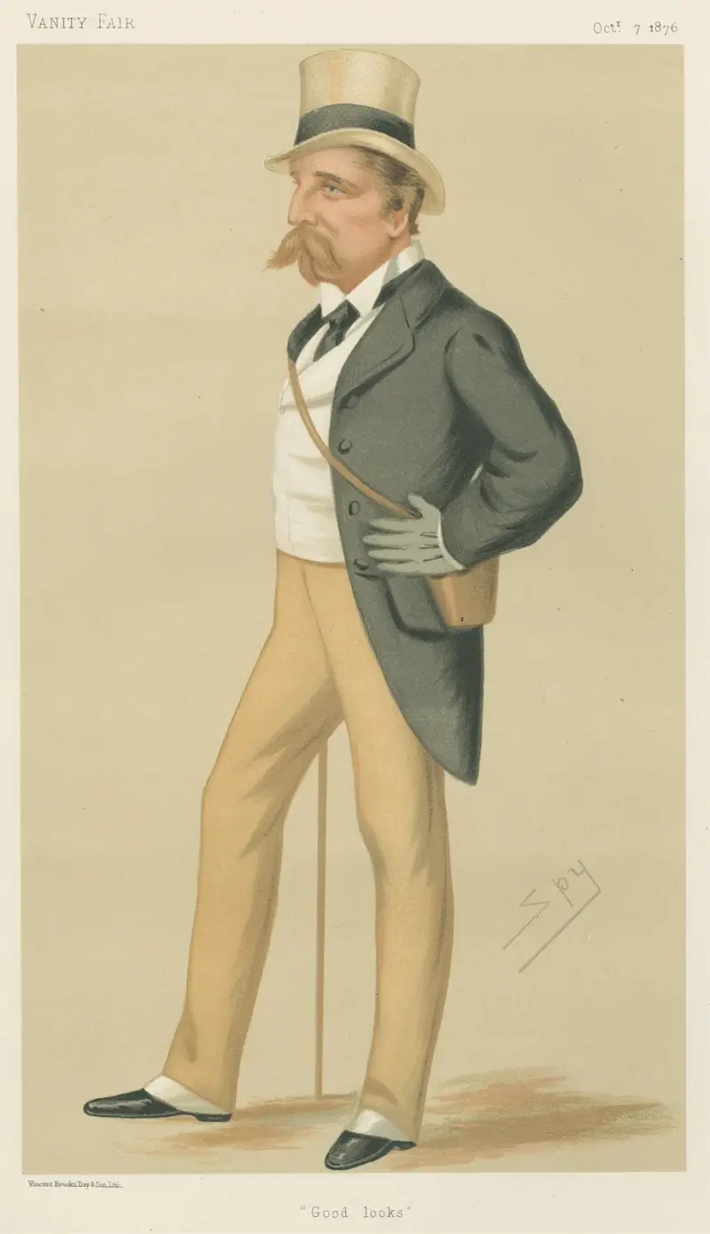 Turf Devotees; ‚Good Looks', Viscount Cole, 7. Oktober 1876 von Leslie Matthew Ward