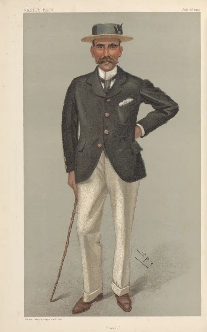 Turf Devotees; ‘Havvy’, Mr. Reginald Saumarez de Havilland, July 4, 1901 av Leslie Matthew Ward