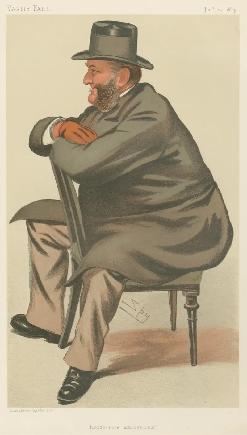 Turf Devotees; 'Horse Race Management', Mr. Seymour Portman, 19 januari 1884 av Leslie Matthew Ward