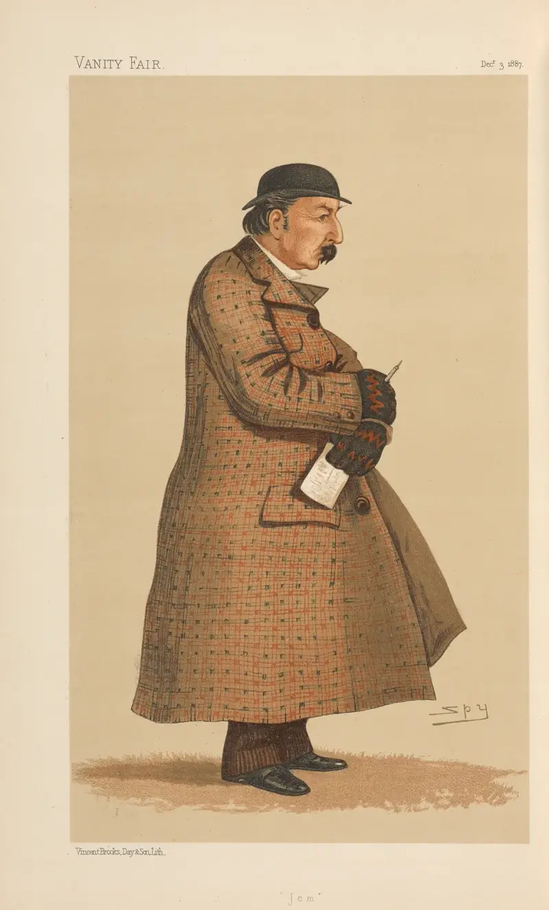 Turf Devotees; 'Jem', kapten James Octavius Machell, 3 december 1887 av Leslie Matthew Ward