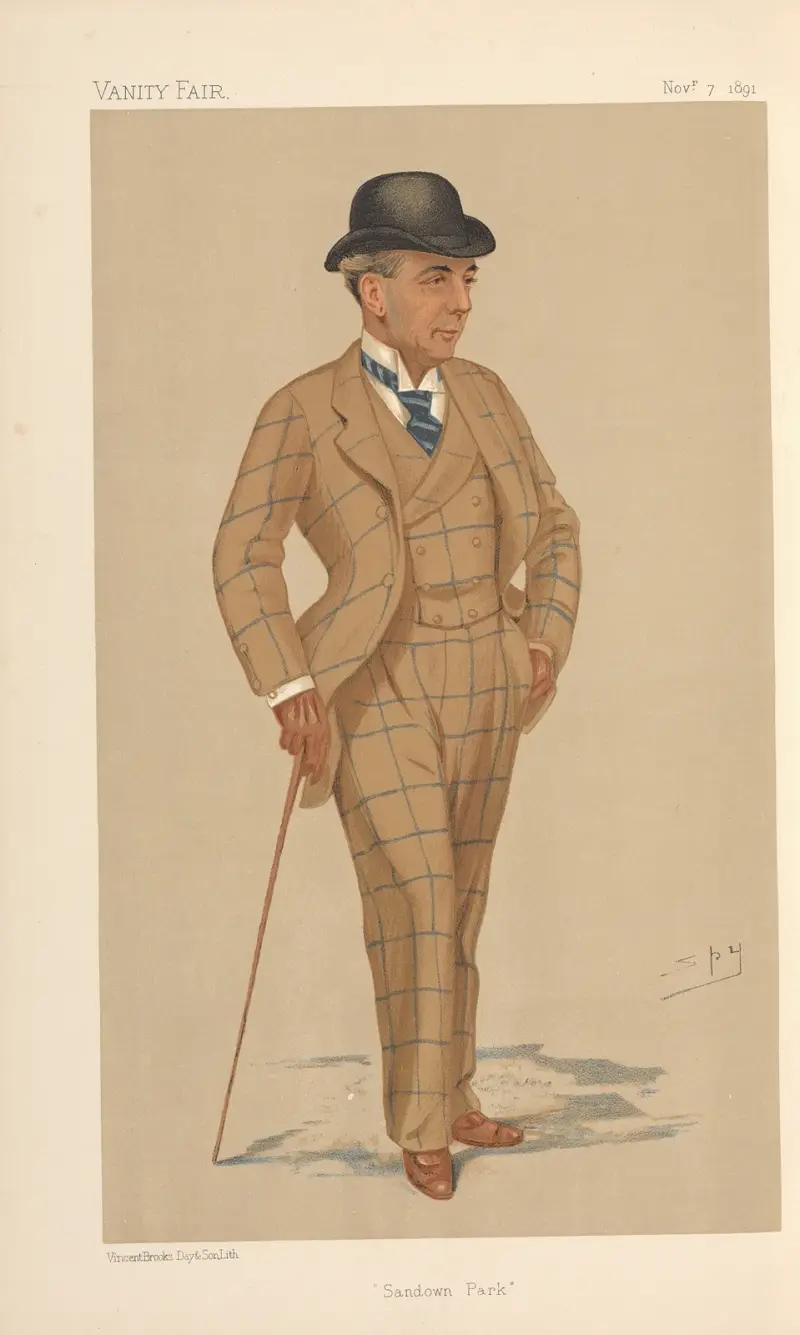 Turf Devotees; ‘Sandown Park’, Mr. Hwfa Williams, November 7, 1891 av Leslie Matthew Ward