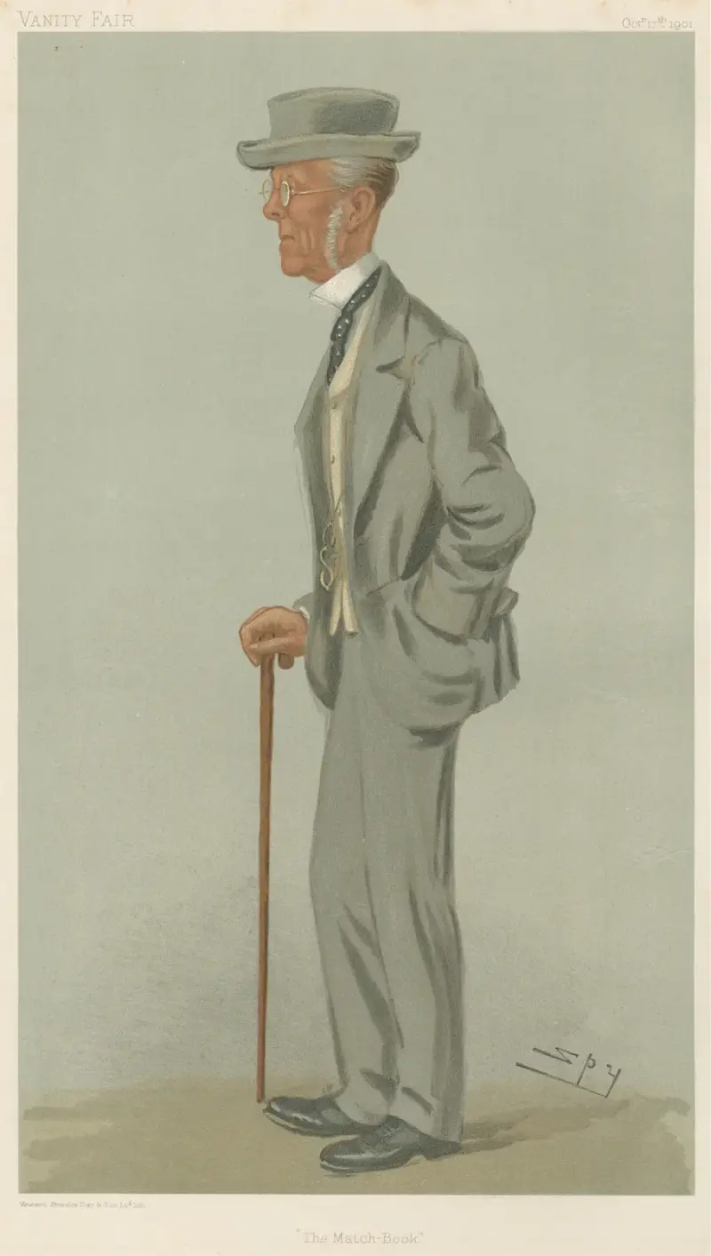 Turf Devotees; ‘The Match-Book’, Mr. Edward Weatherby, October 17, 1901 av Leslie Matthew Ward