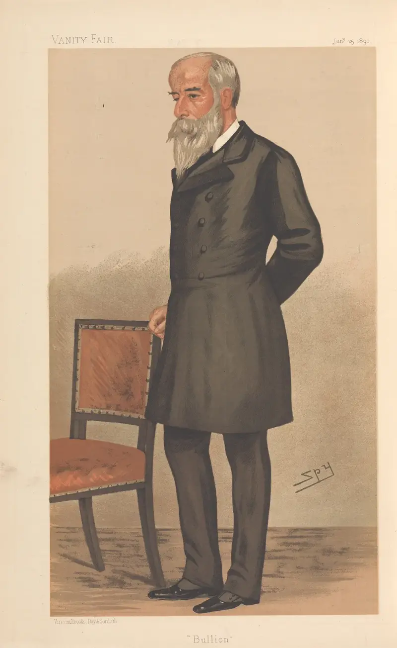 Vanity Fair, Businessmen and Empire Builders. ‘Bullion’. Mr. Stewart Pixley, J.P.D.L. – 25 January 1890 av Leslie Matthew Ward