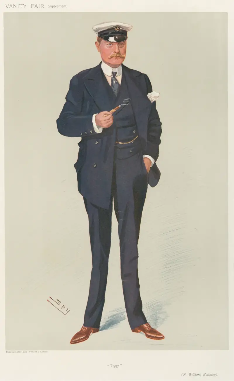 Yachting Devotees; ‘Tiggy’, Sir Richard Bulkeley, August 7, 1907 av Leslie Matthew Ward