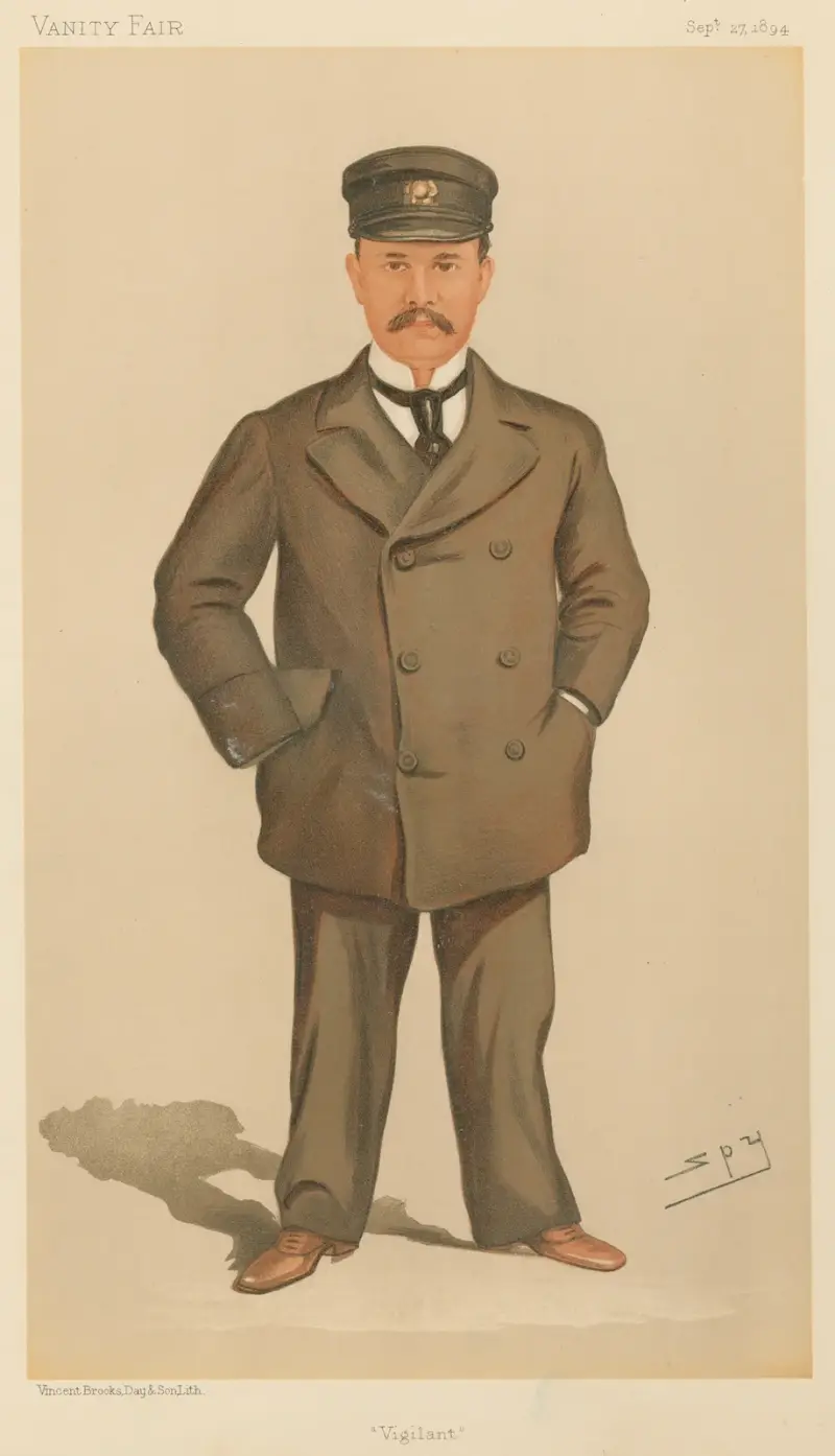 Yachtentusiaster; 'Vigilant', Mr. George Jay Gould, 27 september 1894 av Leslie Matthew Ward