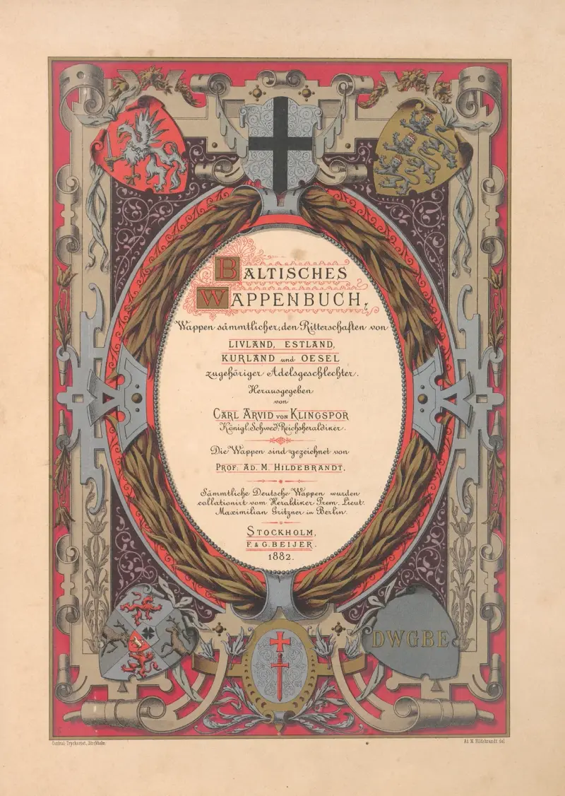 Baltiskt vapenregister pl. 001 av Adolf Matthias Hildebrandt