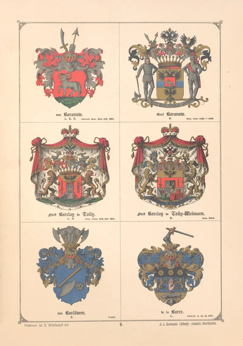 Baltisches Wappenbuch Pl.006 av Adolf Matthias Hildebrandt