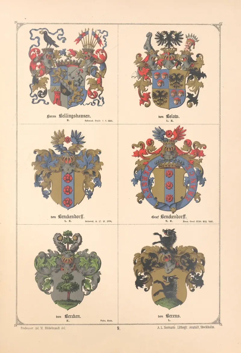 Baltisches Wappenbuch Pl.008 av Adolf Matthias Hildebrandt