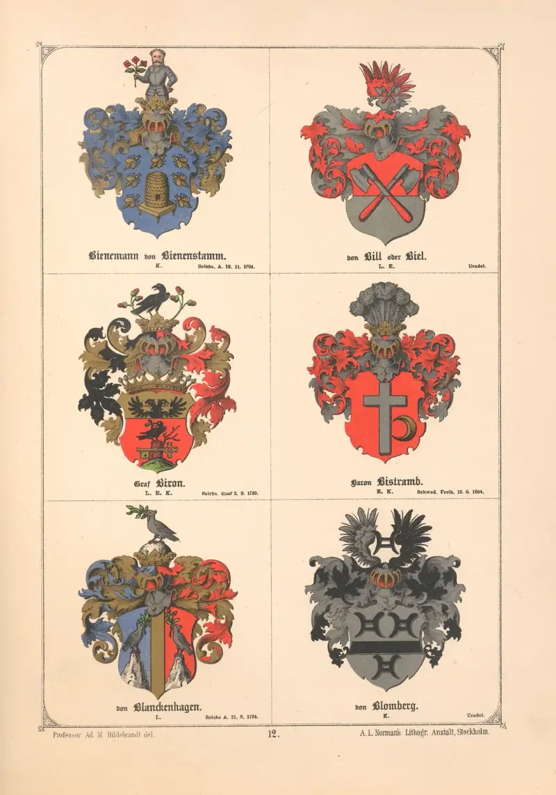 Baltiskt vapenregister pl. 11 av Adolf Matthias Hildebrandt