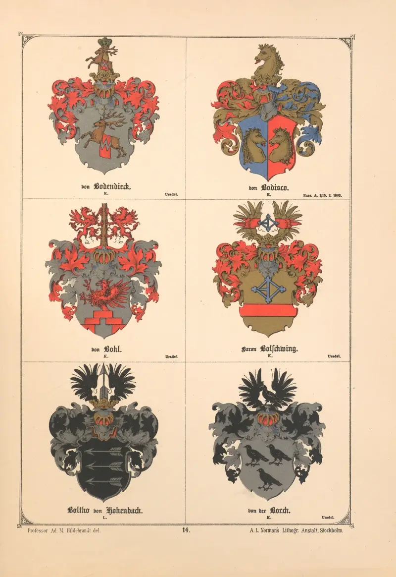 Baltisches Wappenbuch Pl.013 av Adolf Matthias Hildebrandt