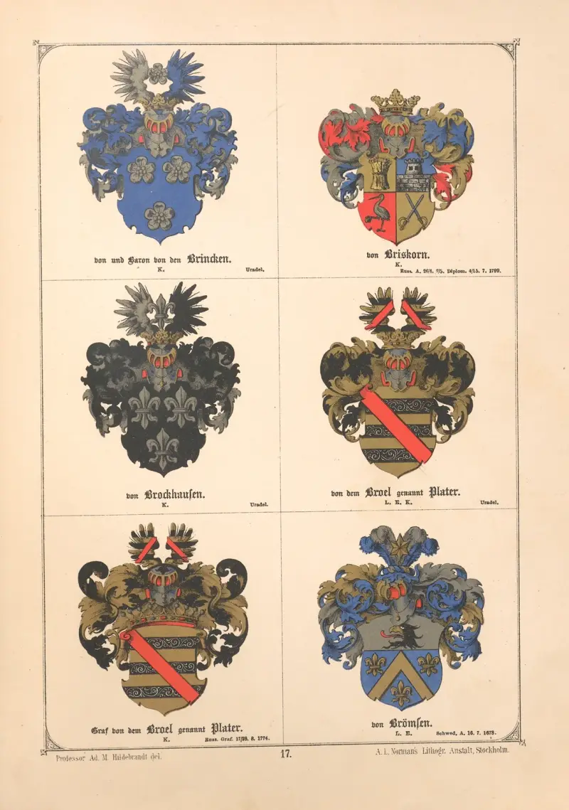 Baltisches Wappenbuch Pl.014 av Adolf Matthias Hildebrandt