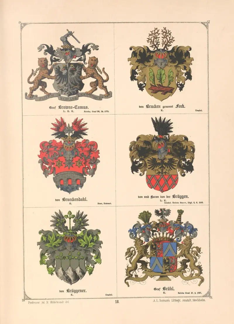 Baltisches Wappenbuch Pl.015 av Adolf Matthias Hildebrandt