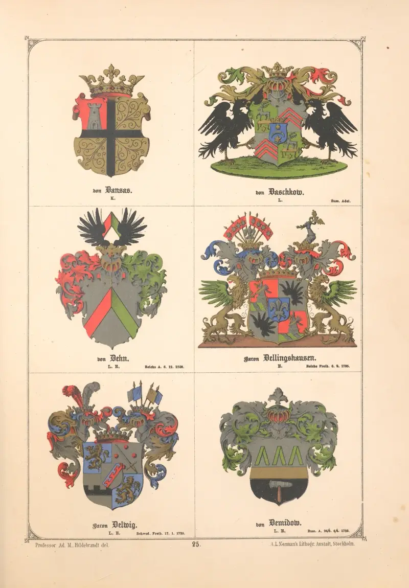 Baltiskt vapenbook pl. 21 av Adolf Matthias Hildebrandt