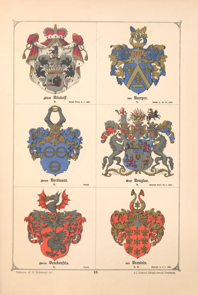 Baltisches Wappenbuch Pl.023 av Adolf Matthias Hildebrandt
