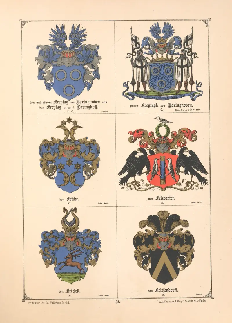 Baltisches Wappenbuch Pl.029 av Adolf Matthias Hildebrandt