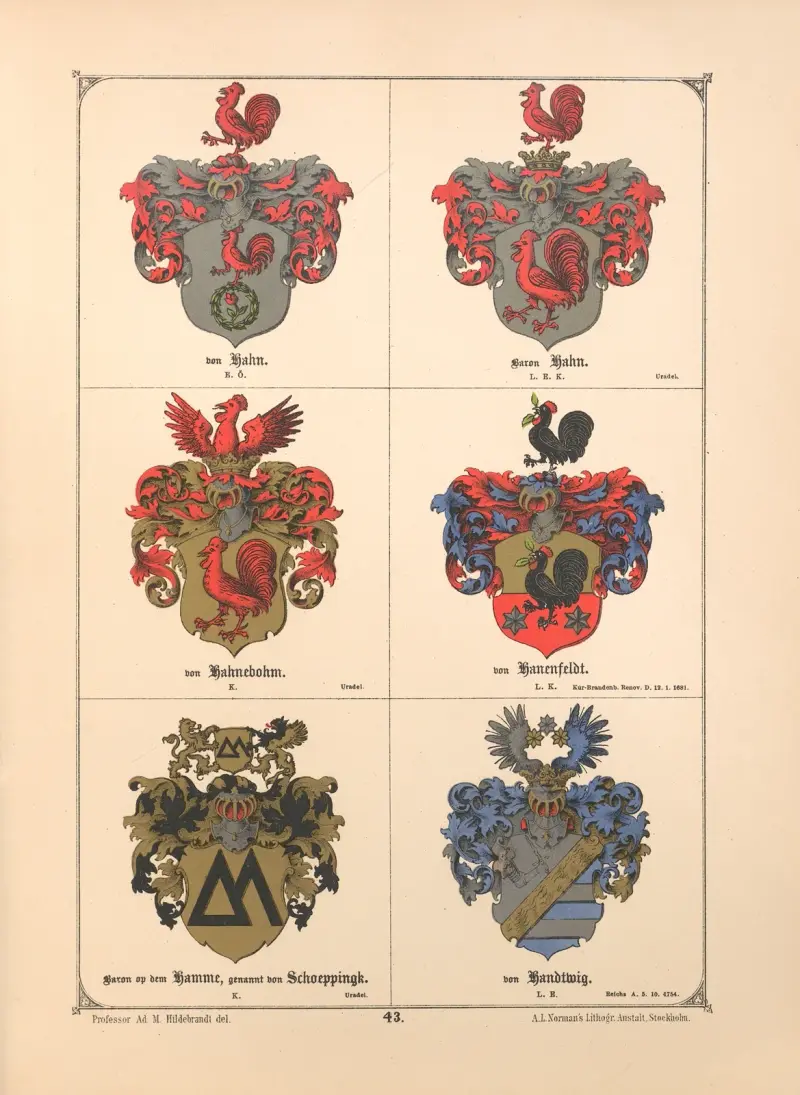Baltisches Wappenbuch Pl.036 av Adolf Matthias Hildebrandt