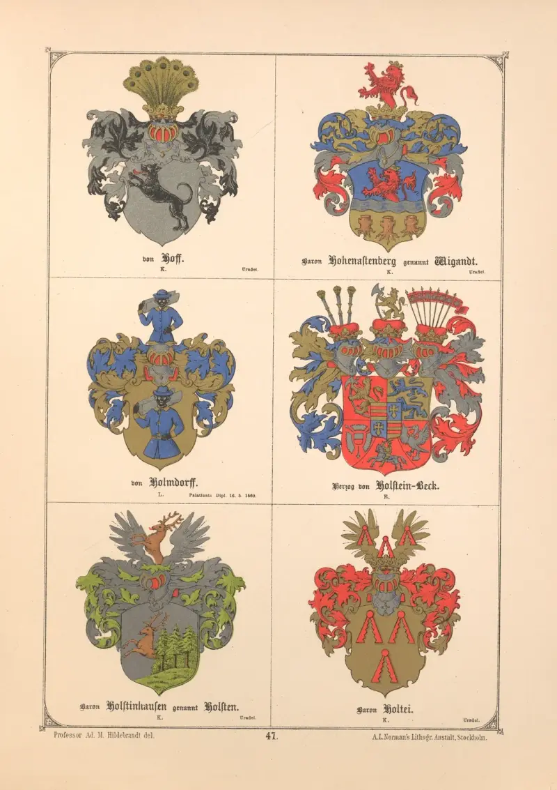 Baltisches Wappenbuch Pl.040 av Adolf Matthias Hildebrandt