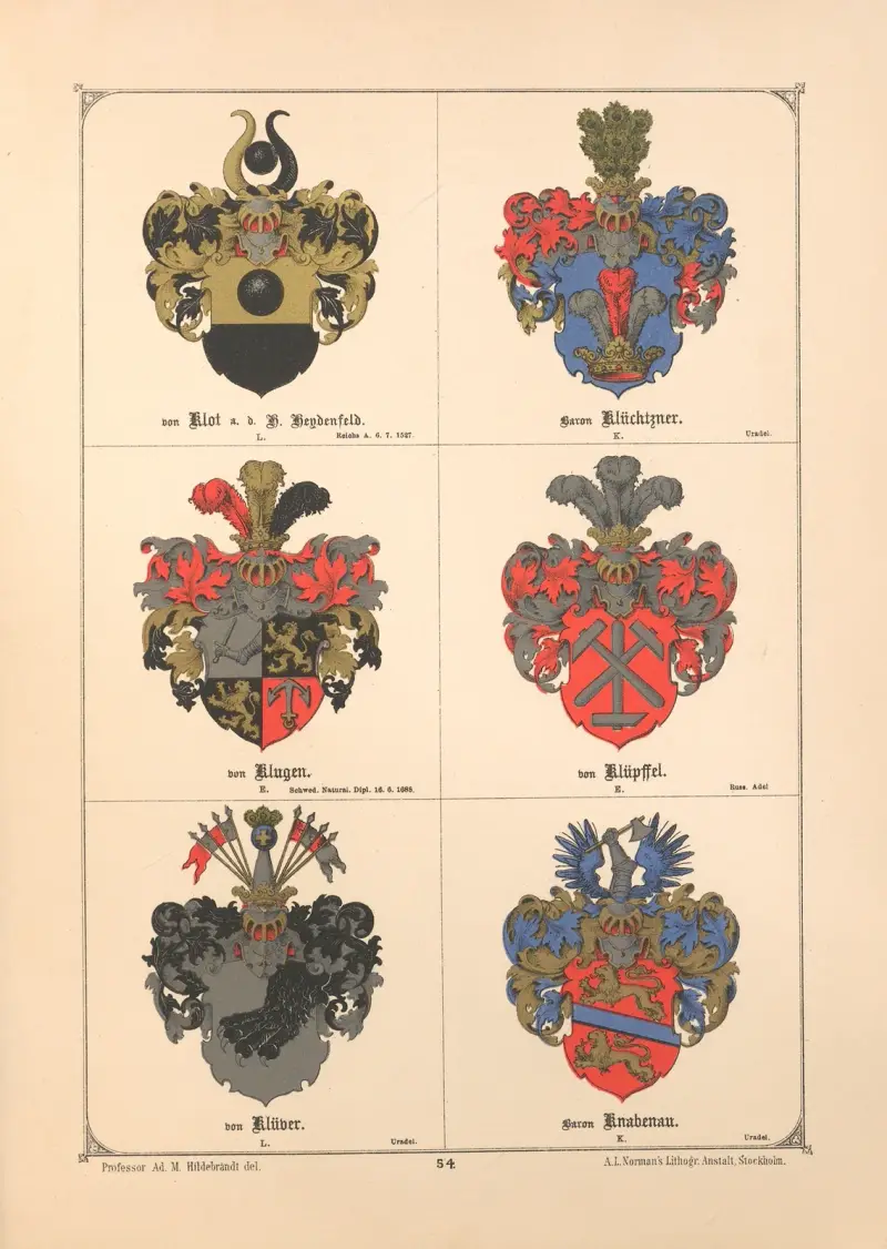 Baltisches Wappenbuch Pl.047 av Adolf Matthias Hildebrandt