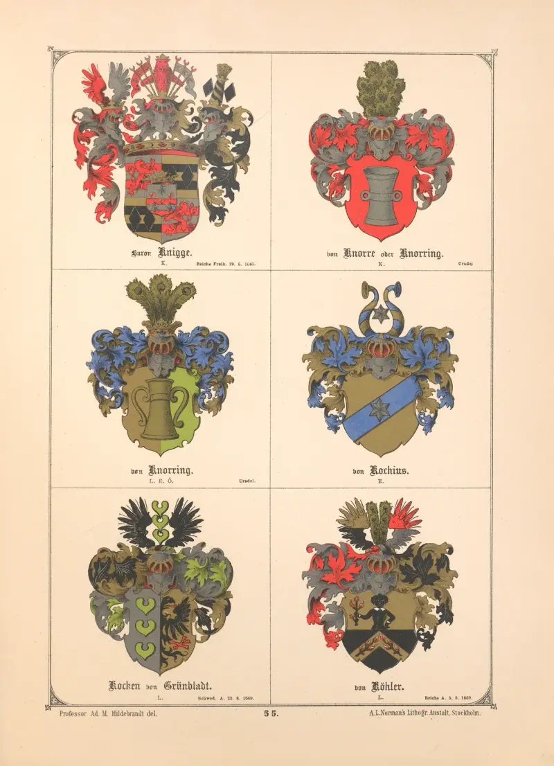 Baltisches Wappenbuch Pl.048 av Adolf Matthias Hildebrandt