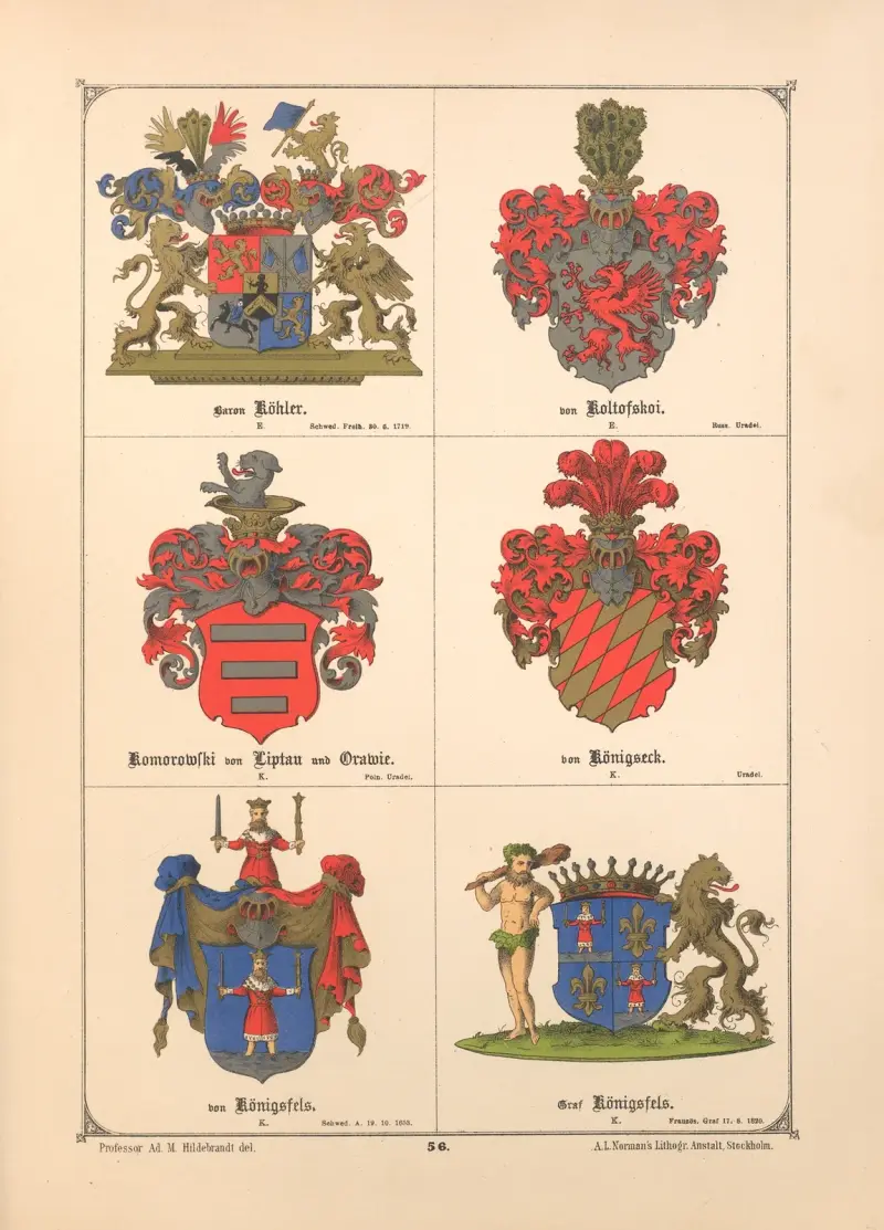 Baltisches Wappenbuch Pl.049 av Adolf Matthias Hildebrandt