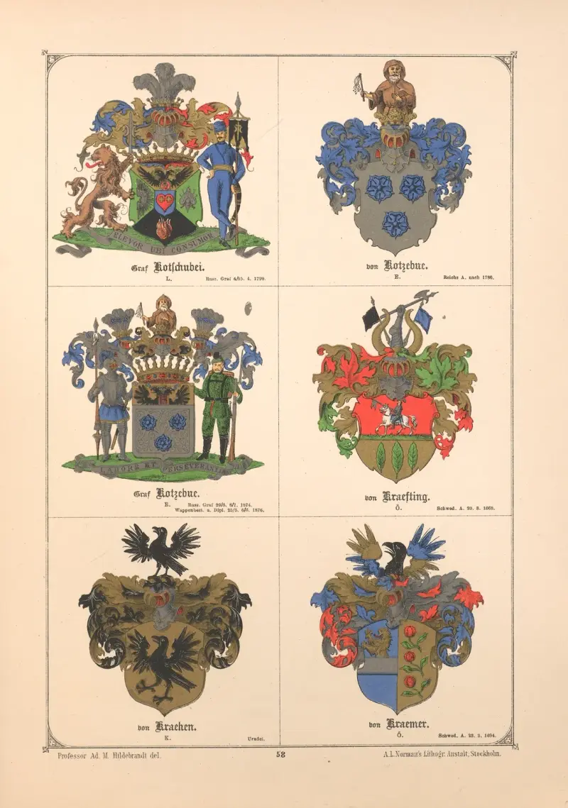 Baltisches Wappenbuch Pl.050 av Adolf Matthias Hildebrandt