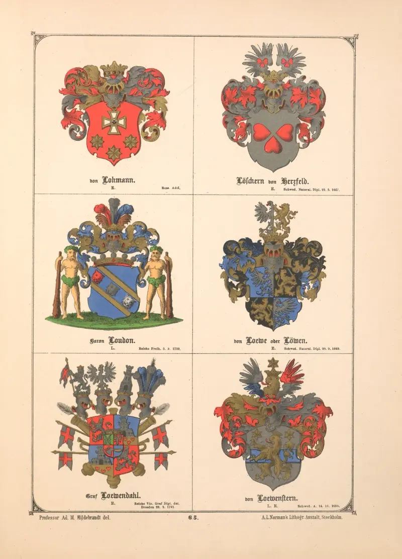 Baltisches Wappenbuch Pl.057 av Adolf Matthias Hildebrandt