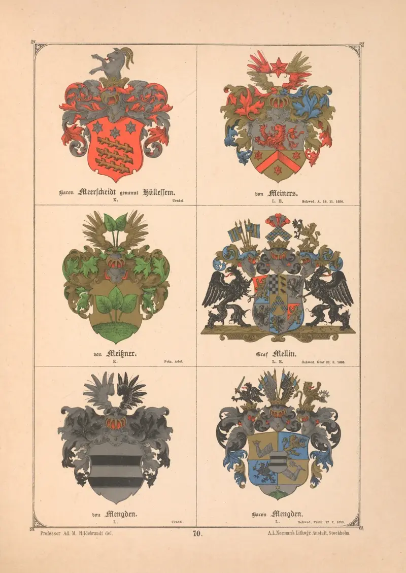 Baltisches Wappenbuch Pl.062 av Adolf Matthias Hildebrandt