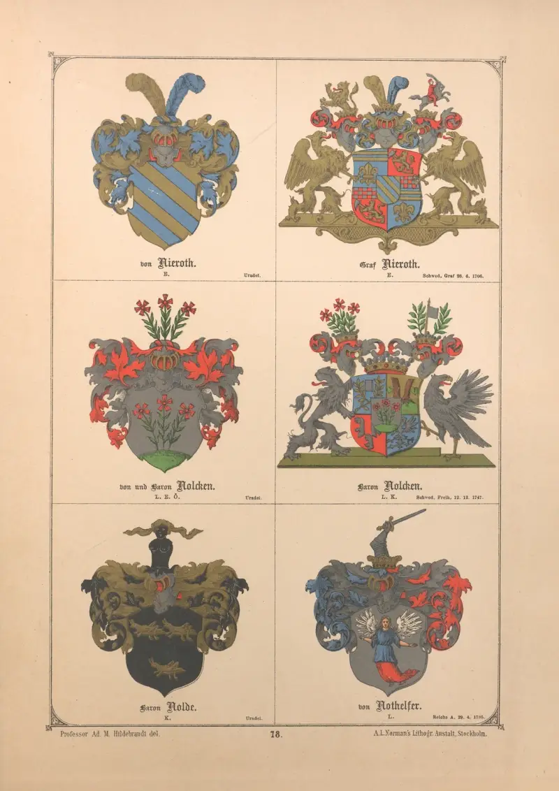 Baltisches Wappenbuch Pl.069 av Adolf Matthias Hildebrandt
