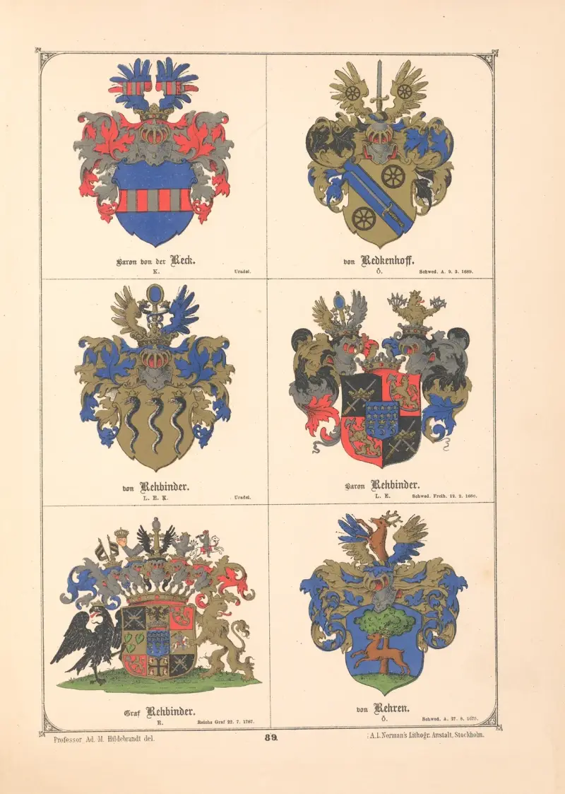 Baltisches Wappenbuch Pl.080 av Adolf Matthias Hildebrandt