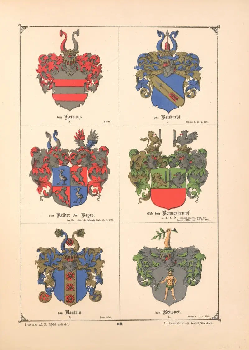 Baltisches Wappenbuch Pl.081 av Adolf Matthias Hildebrandt