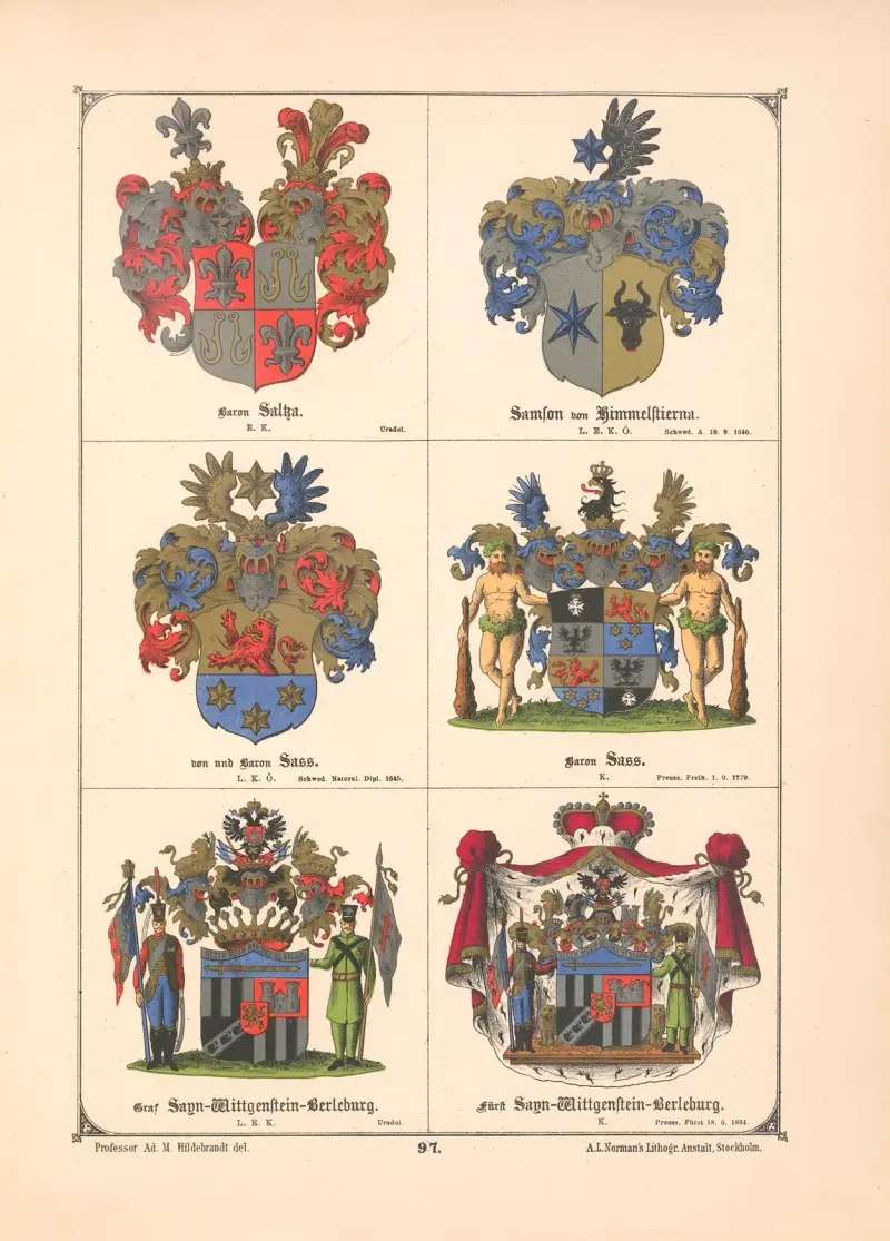 Baltisches Wappenbuch Taf. 88 von Adolf Matthias Hildebrandt