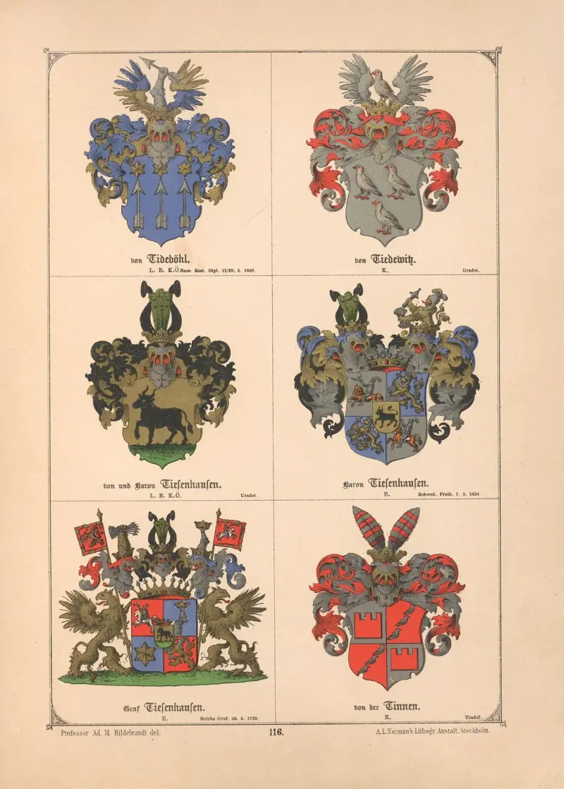 Baltiskt vapenalbum pl. 104 av Adolf Matthias Hildebrandt