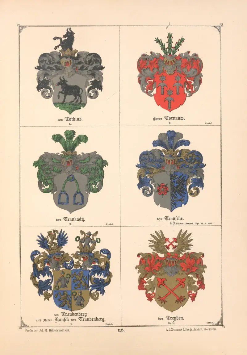 Baltisches Wappenbuch Pl.106 av Adolf Matthias Hildebrandt