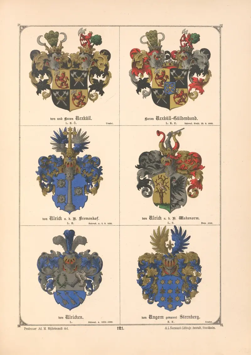 Baltisches Wappenbuch Pl.108 av Adolf Matthias Hildebrandt