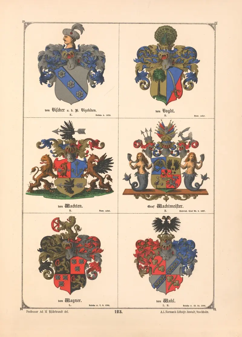 Baltisches Wappenbuch Taf. 110 von Adolf Matthias Hildebrandt