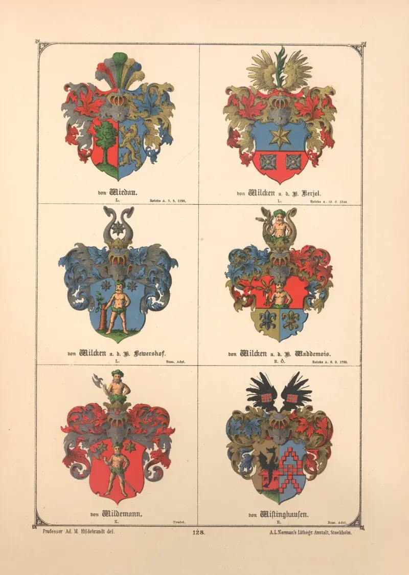 Baltisches Wappenbuch Pl.115 av Adolf Matthias Hildebrandt