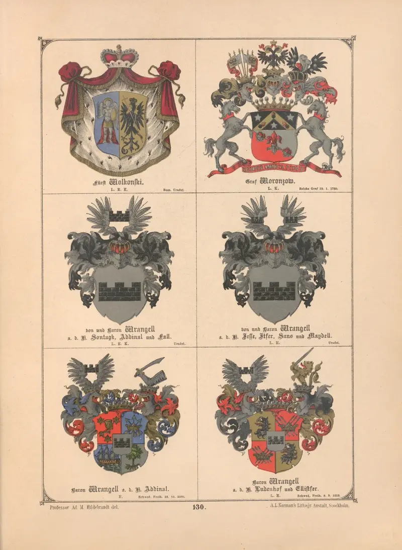 Baltisches Wappenbuch Taf. 116 von Adolf Matthias Hildebrandt