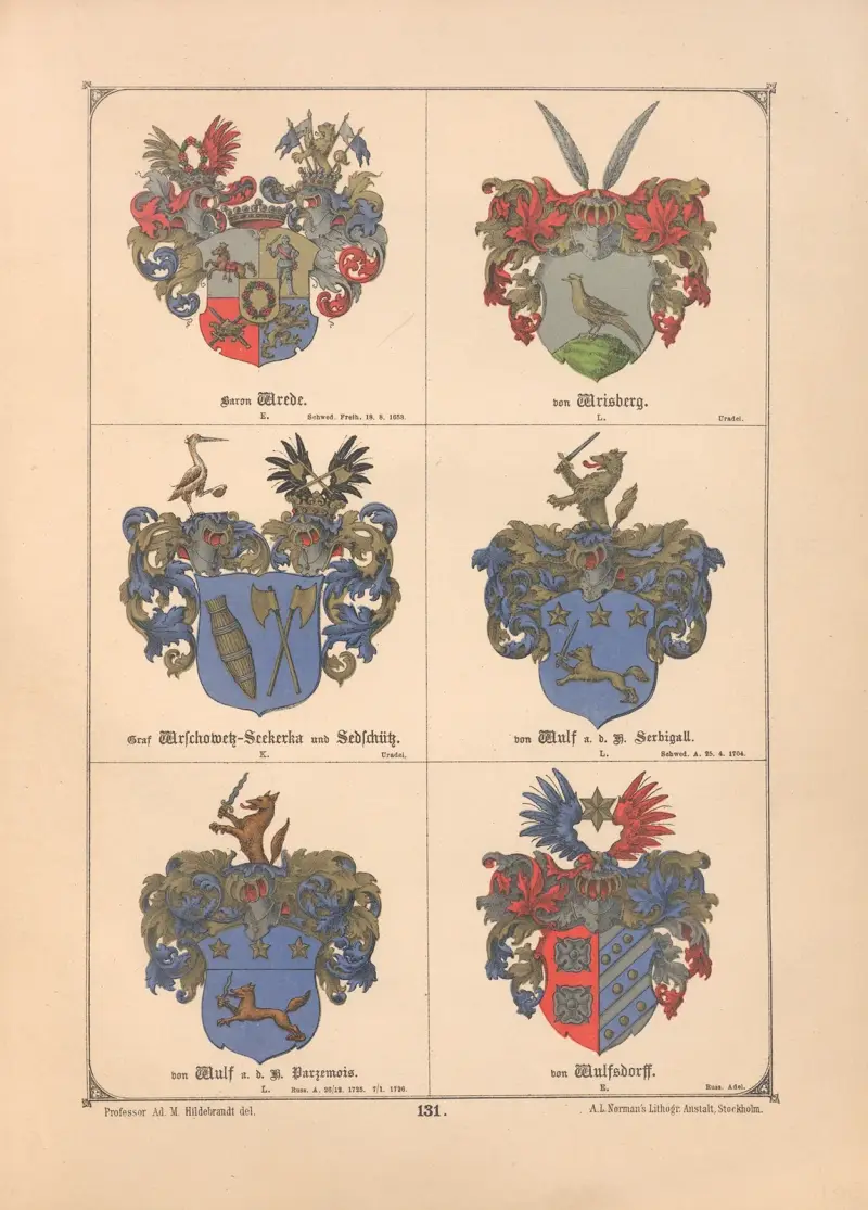 Baltisches Wappenbuch Pl.117 av Adolf Matthias Hildebrandt