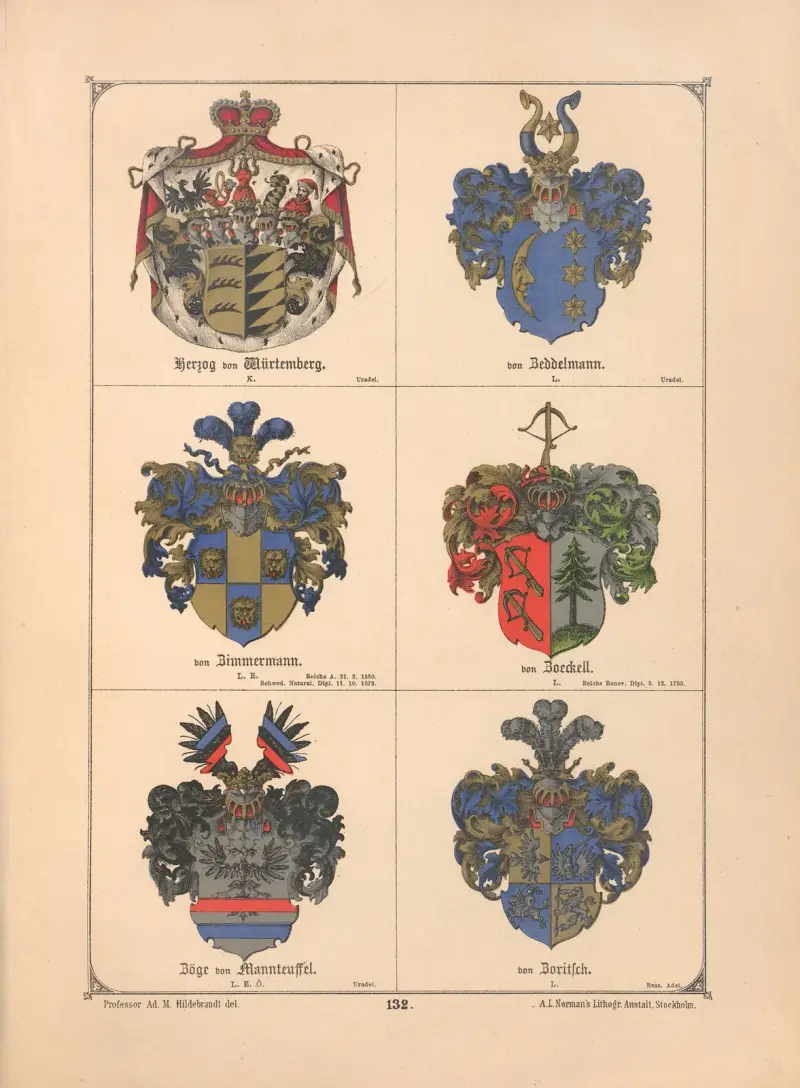 Baltisches Wappenbuch Pl.118 av Adolf Matthias Hildebrandt