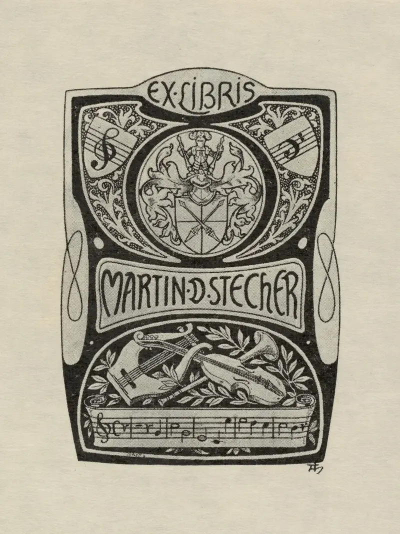 Bookplate of Martin D. Stecher av Adolf Matthias Hildebrandt