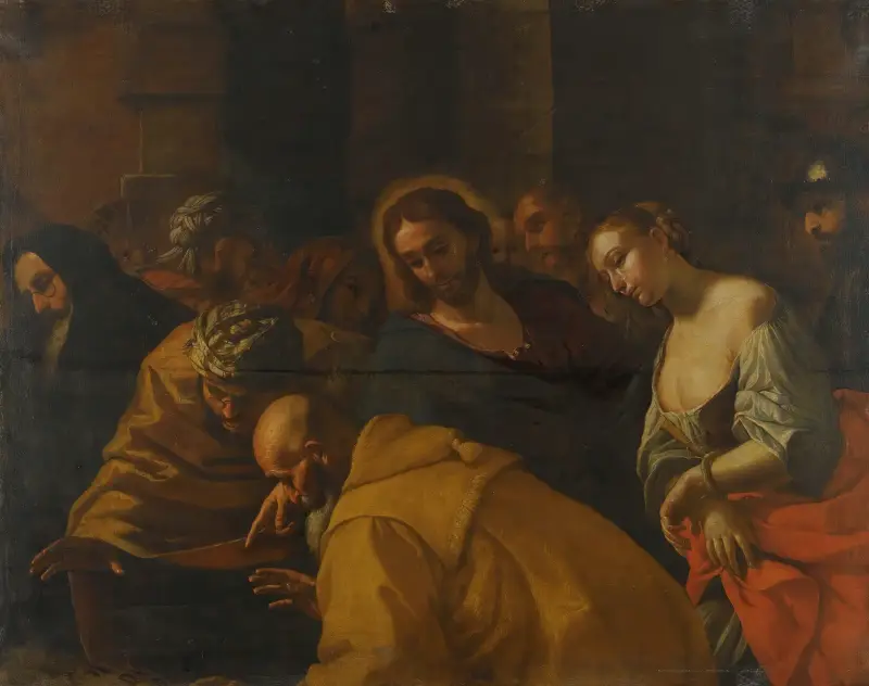 Christ And The Woman Taken In Adultery – nr 2 av Mattia Preti