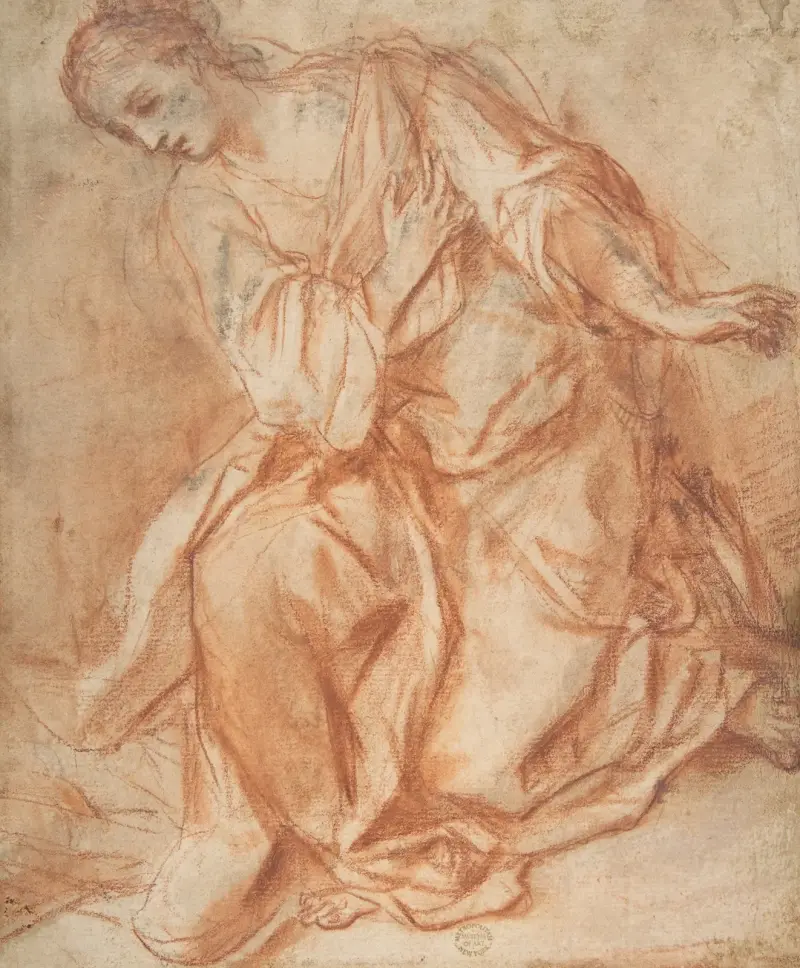 Kneeling Woman av Mattia Preti