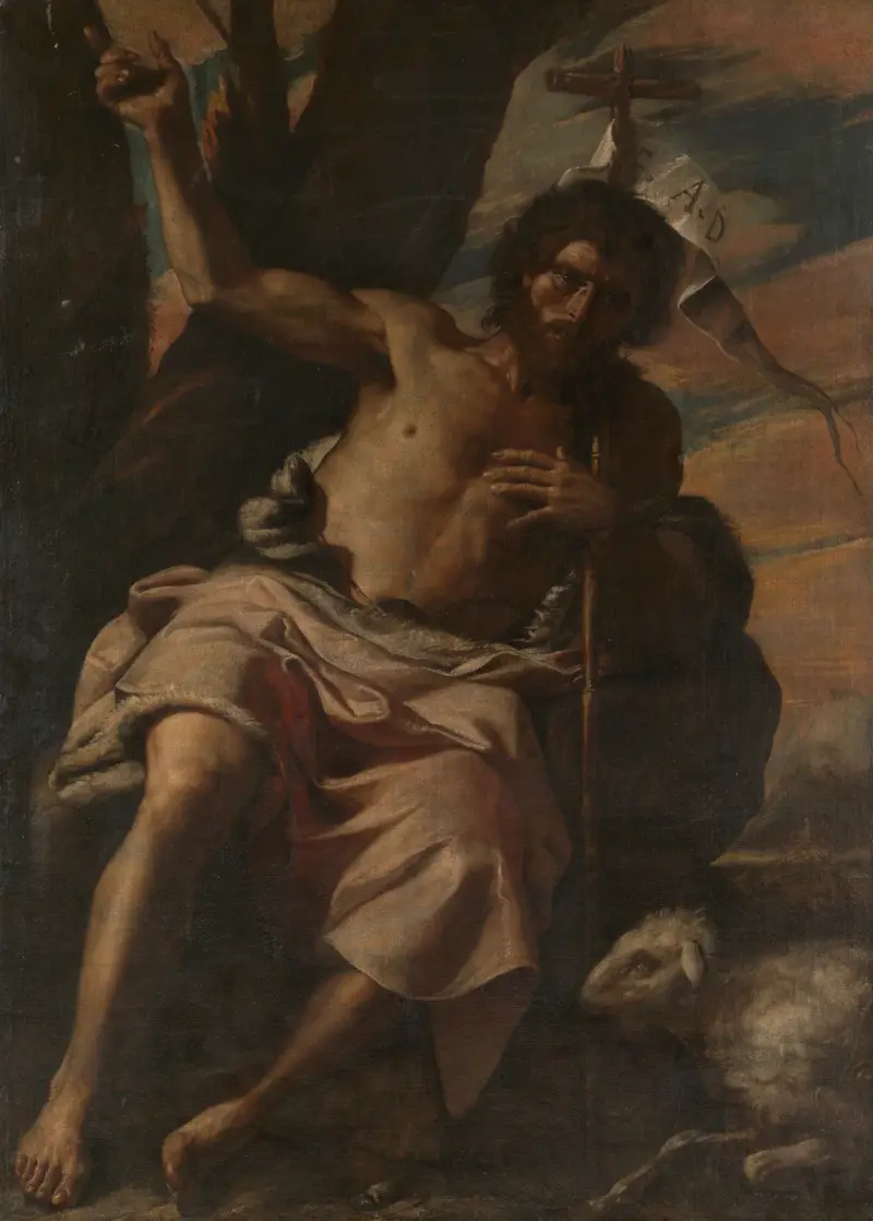 Saint John the Baptist Preaching av Mattia Preti