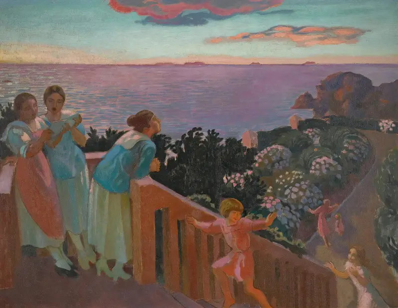 Skymning med hortensior av Maurice Denis