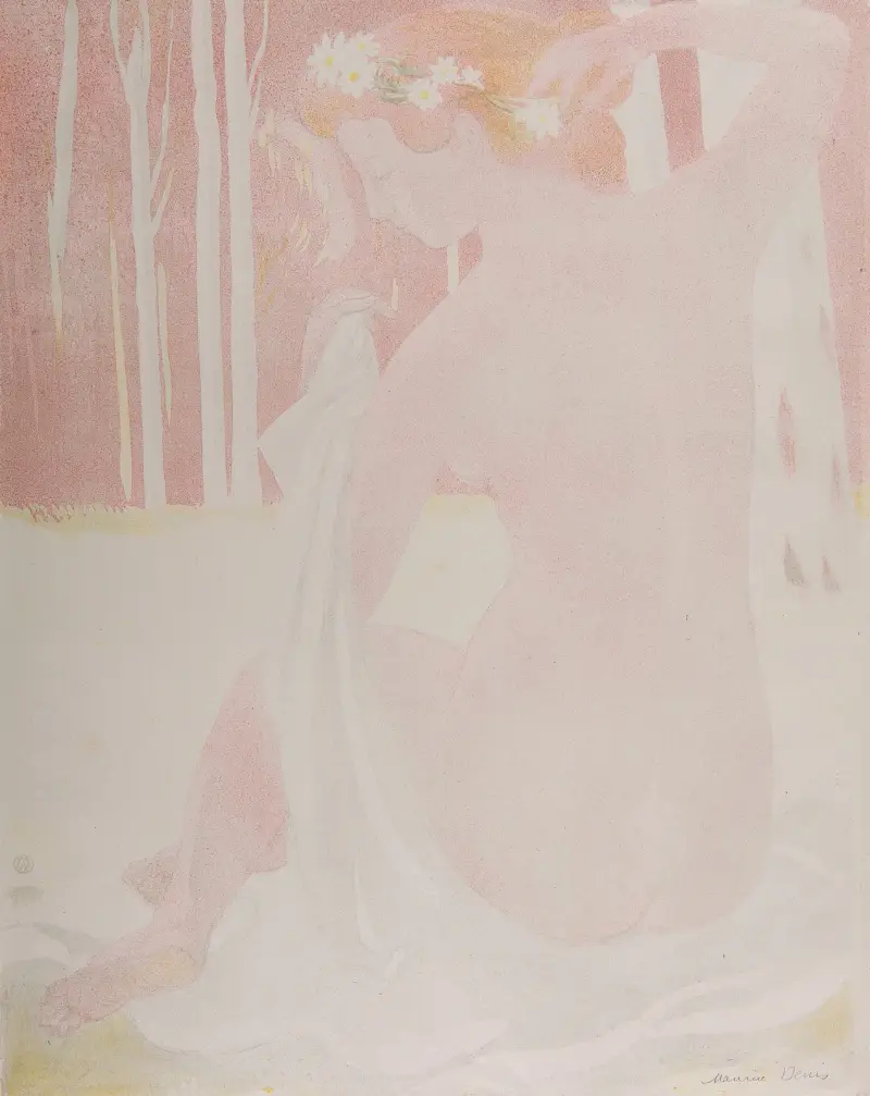 Nymf krönt med tusenskönor av Maurice Denis